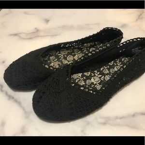 Black Size 7 Womens Lace Dress Flats